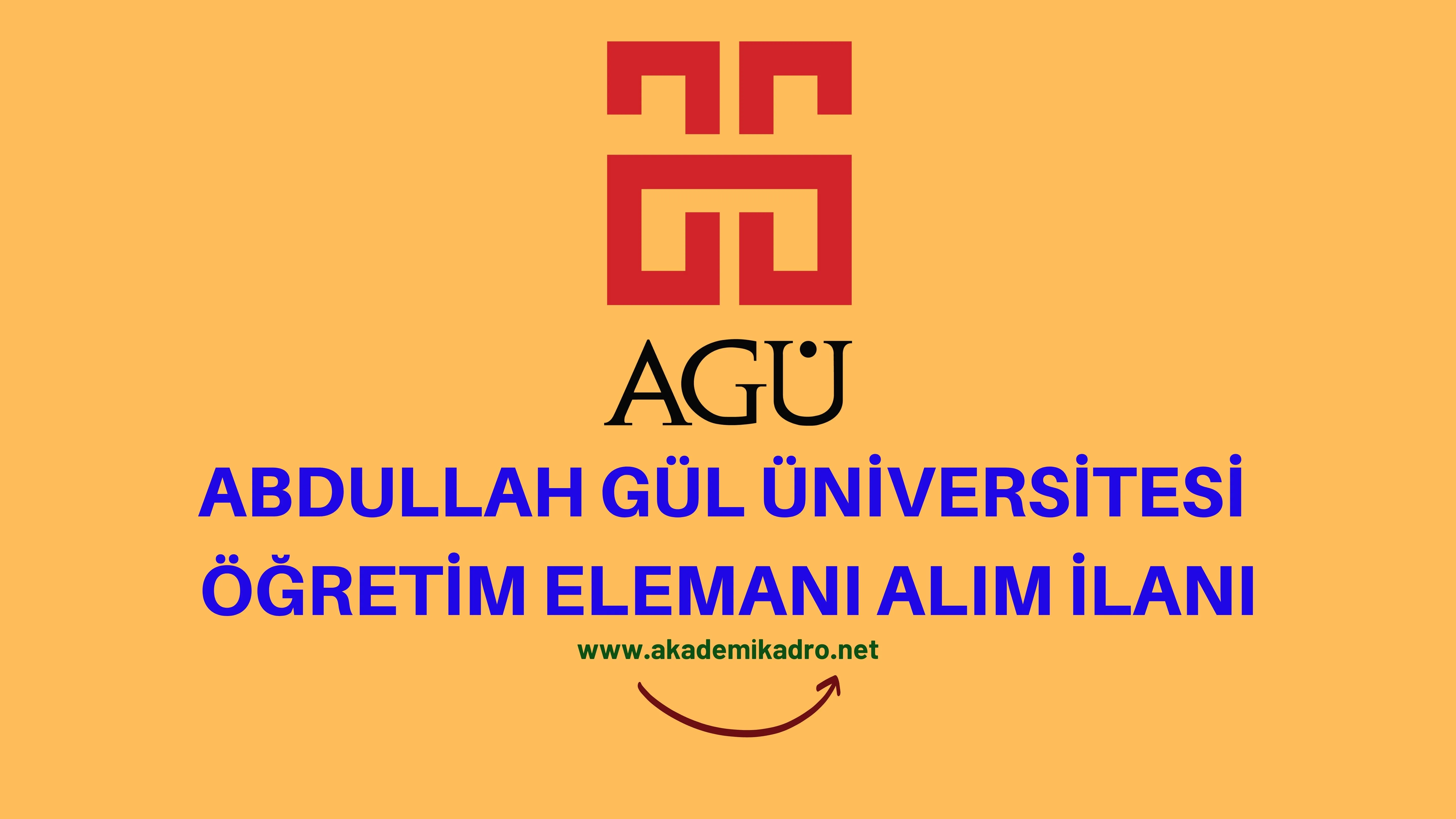 Abdullah Gül Üniversitesi 5 Araştırma görevlisi ve 4 Öğretim görevlisi alacaktır. Son başvuru tarihi 19 Ekim 2022