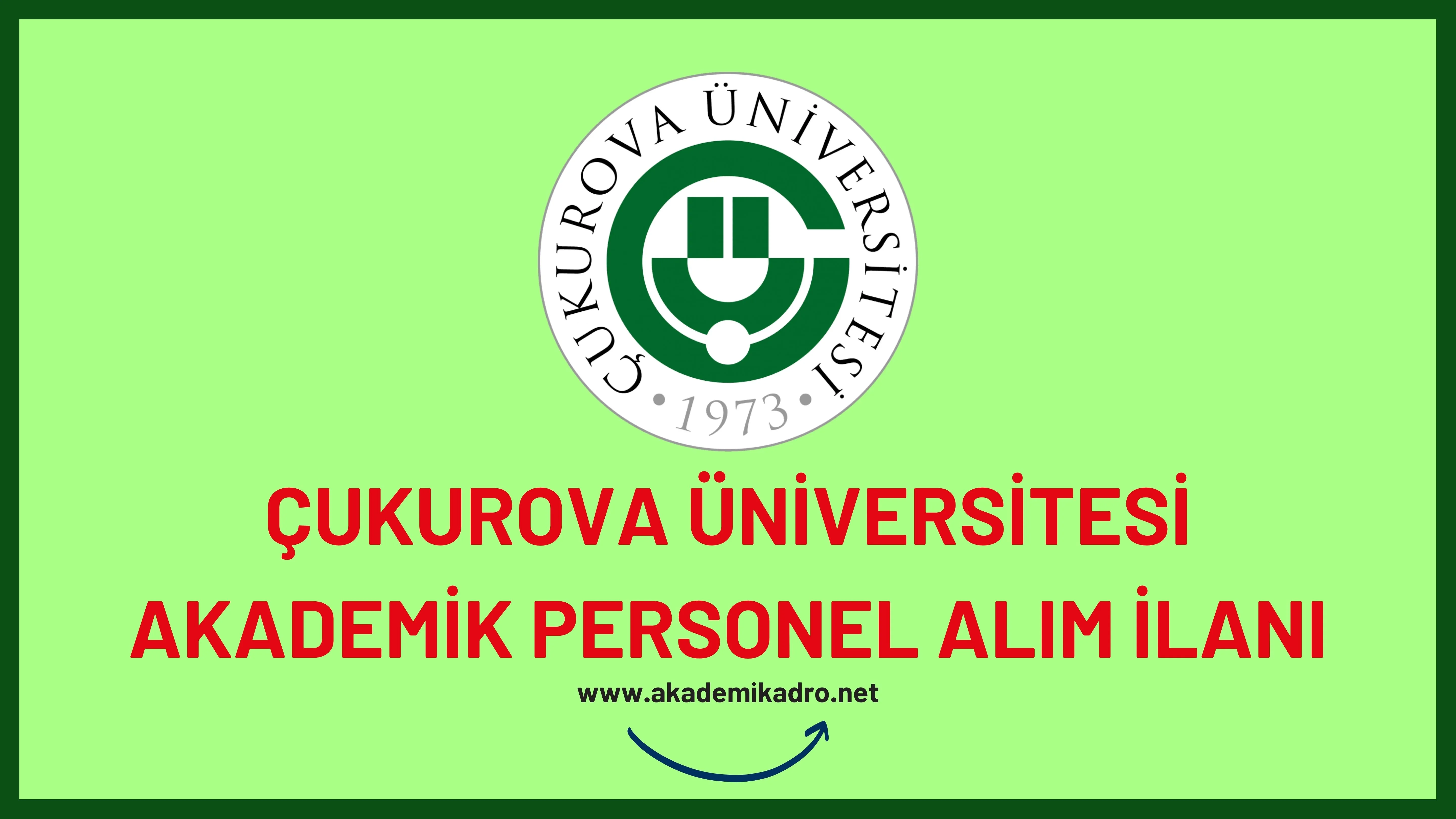 Çukurova Üniversitesi birçok alandan 37 akademik personel alacak.
