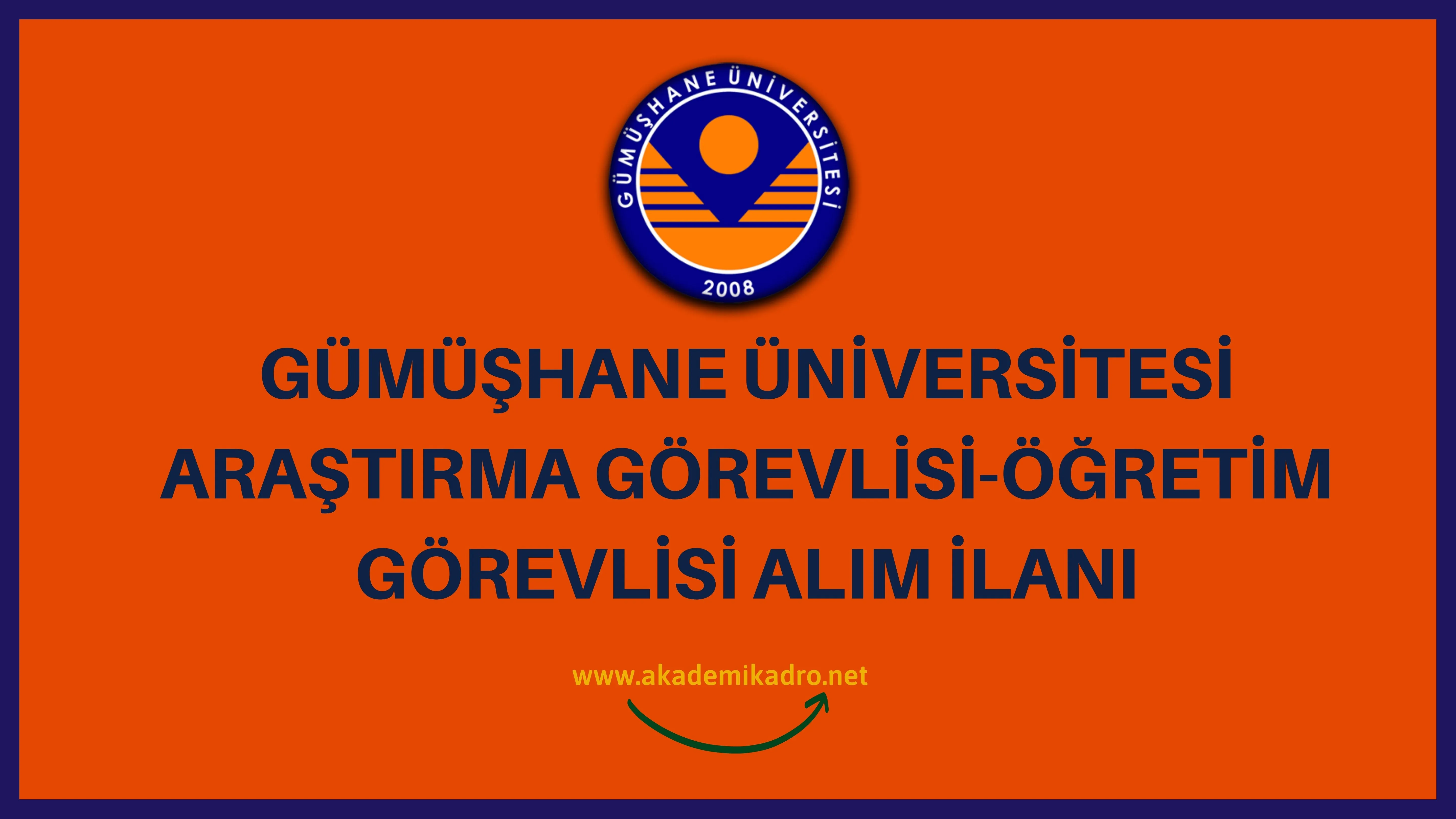 Gümüşhane Üniversitesi 11 Araştırma Görevlisi ve 7 Öğretim Görevlisi alacaktır. Son başvuru tarihi 02 Ocak 2023