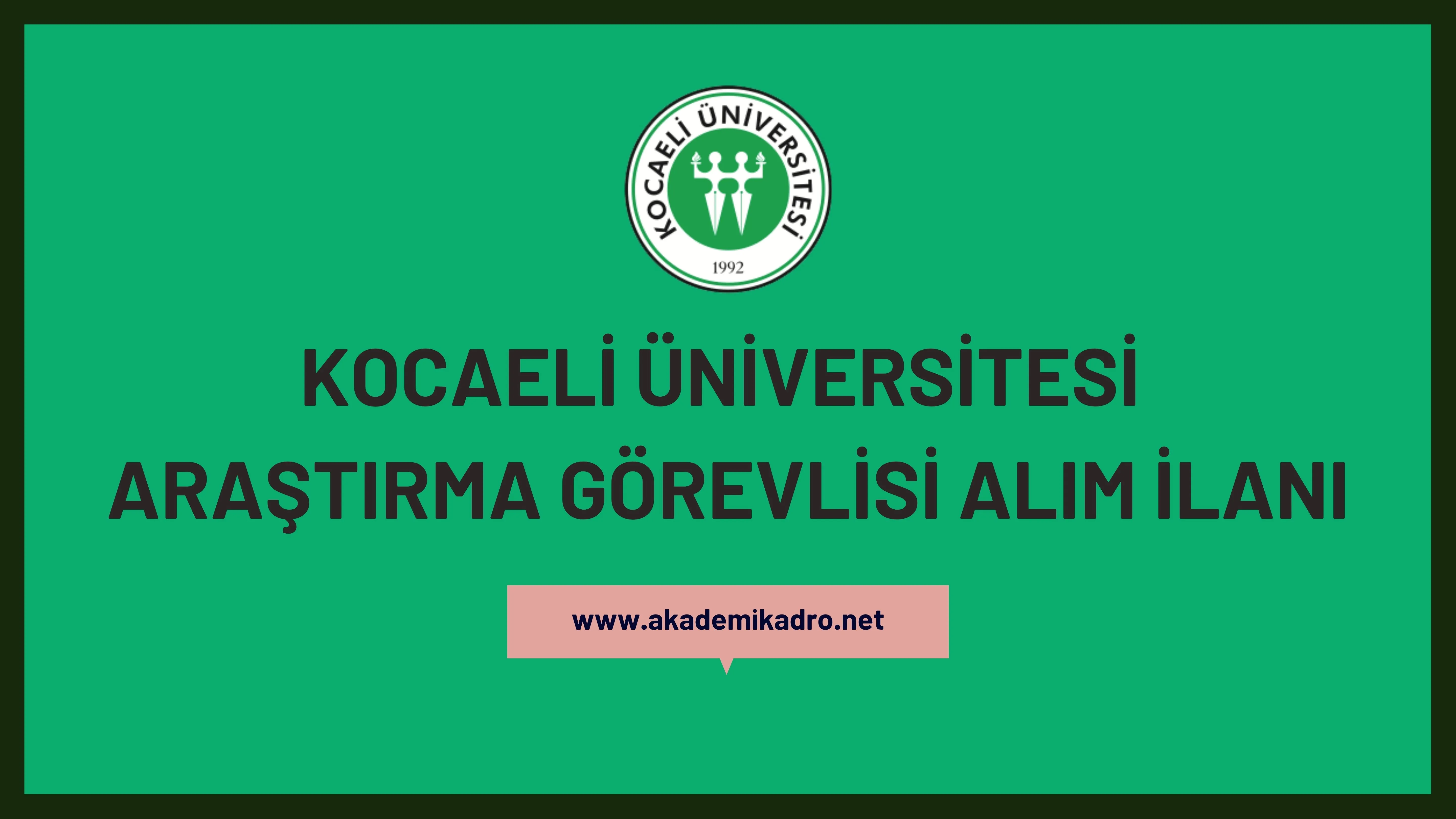 Kocaeli Üniversitesi 8 Araştırma görevlisi alacaktır. Son başvuru tarihi 06 Kasım 2023.