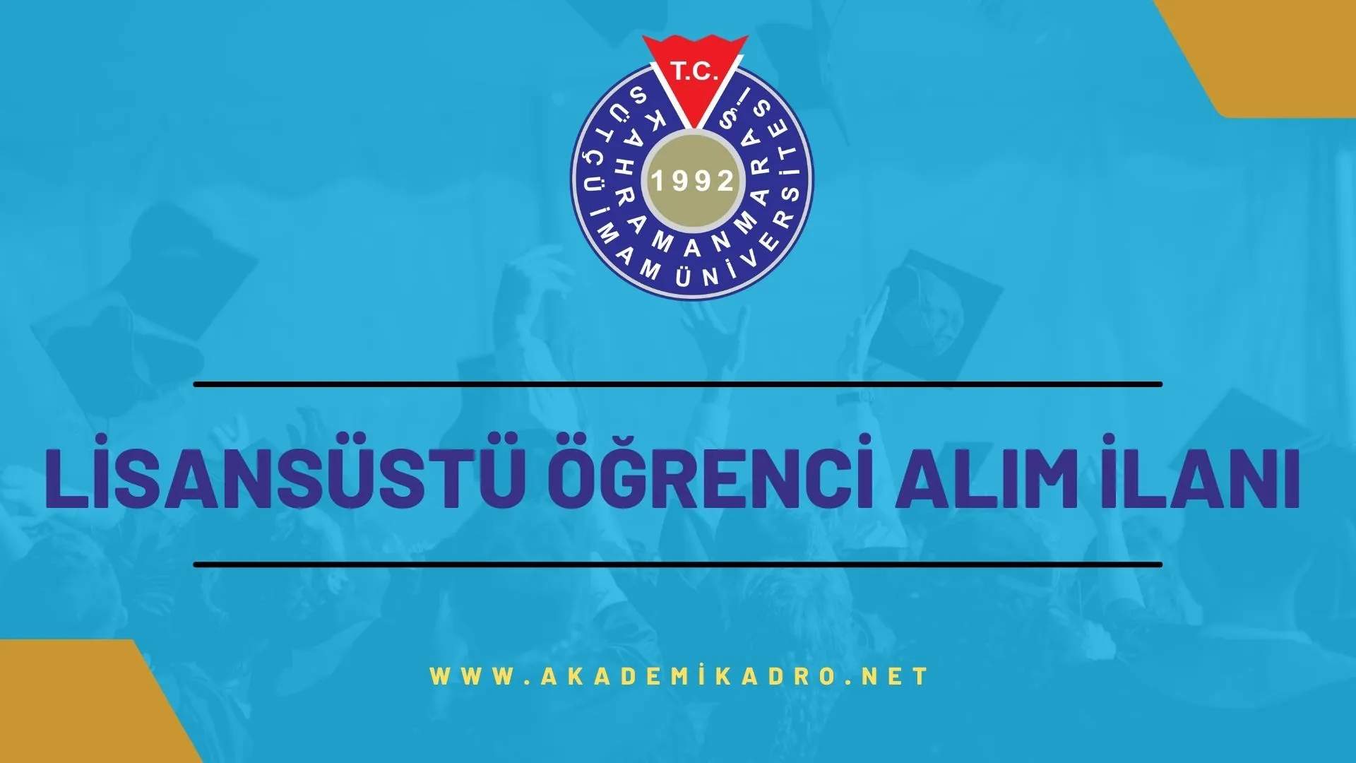 Kahramanmaraş Sütçü İmam Üniversitesi 2023-2024 Güz döneminde lisansüstü programlara öğrenci alacaktır. 