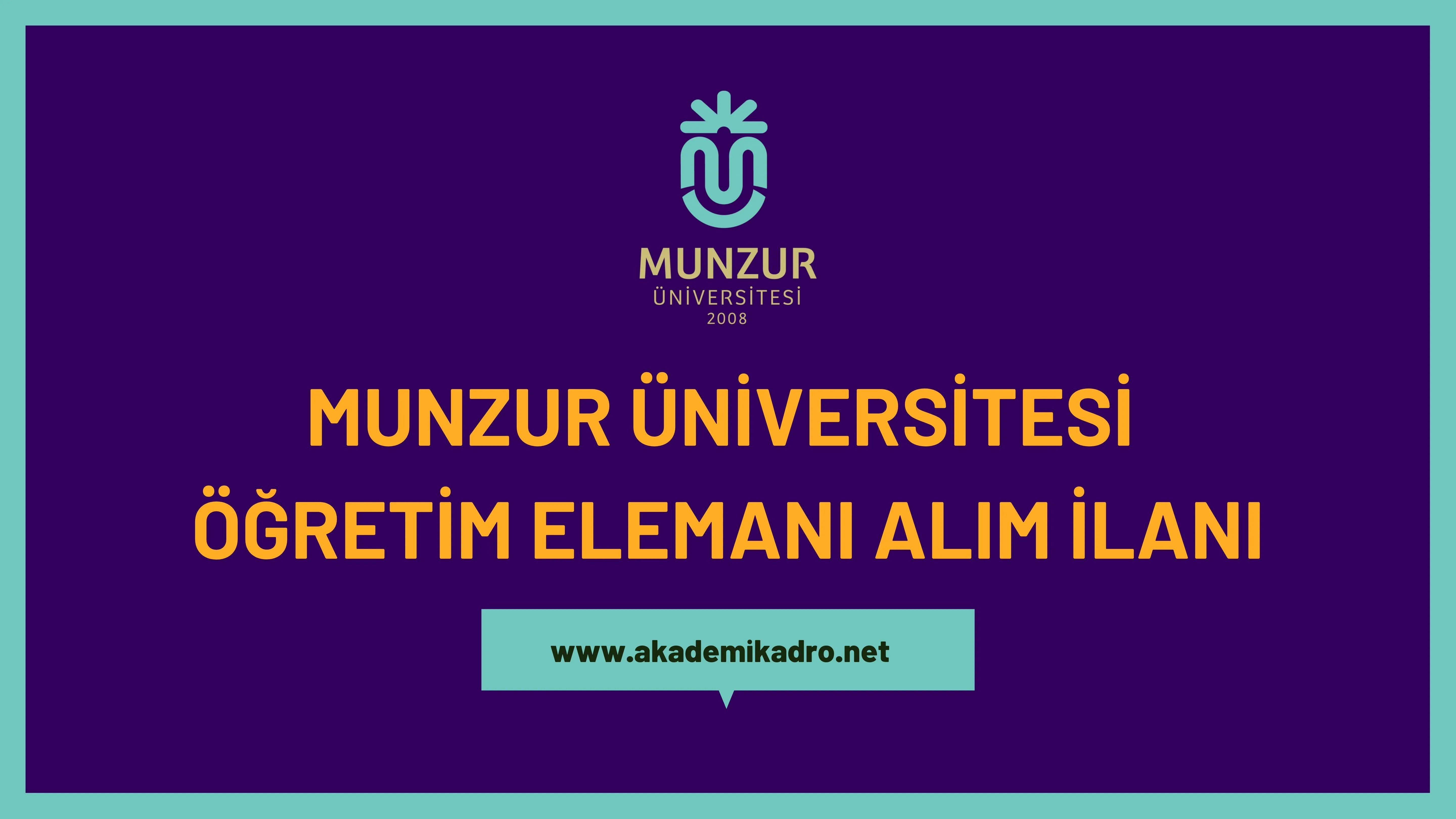 Munzur Üniversitesi 18 Öğretim üyesi, 3 öğretim görevlisi ve Araştırma görevlisi alacaktır. Son başvuru tarihi 20 Aralık 2022