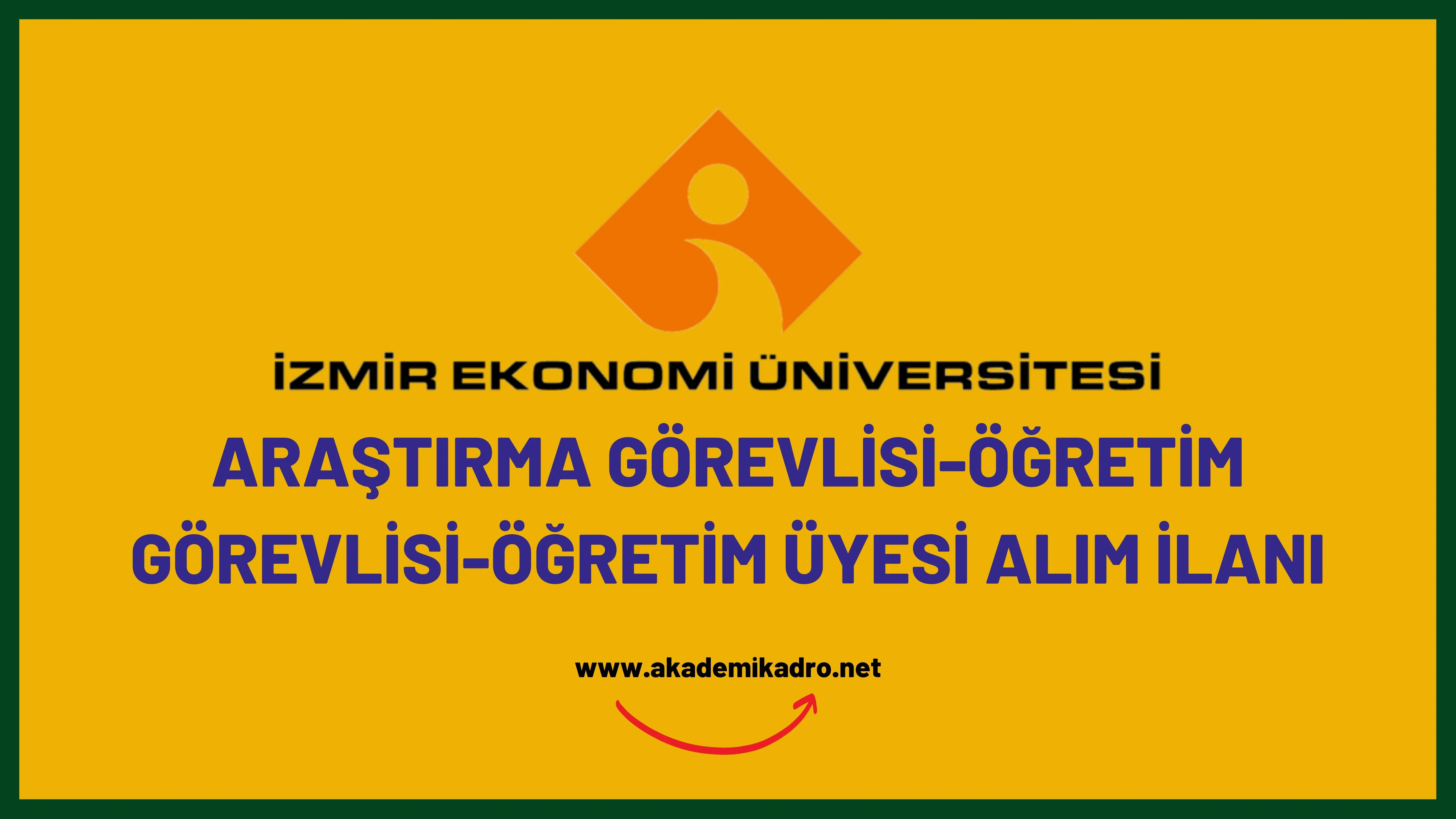 İzmir Ekonomi Üniversitesi 3 Araştırma görevlisi ve öğretim görevlisi alacaktır. Son başvuru tarihi 04 Mart 2024
