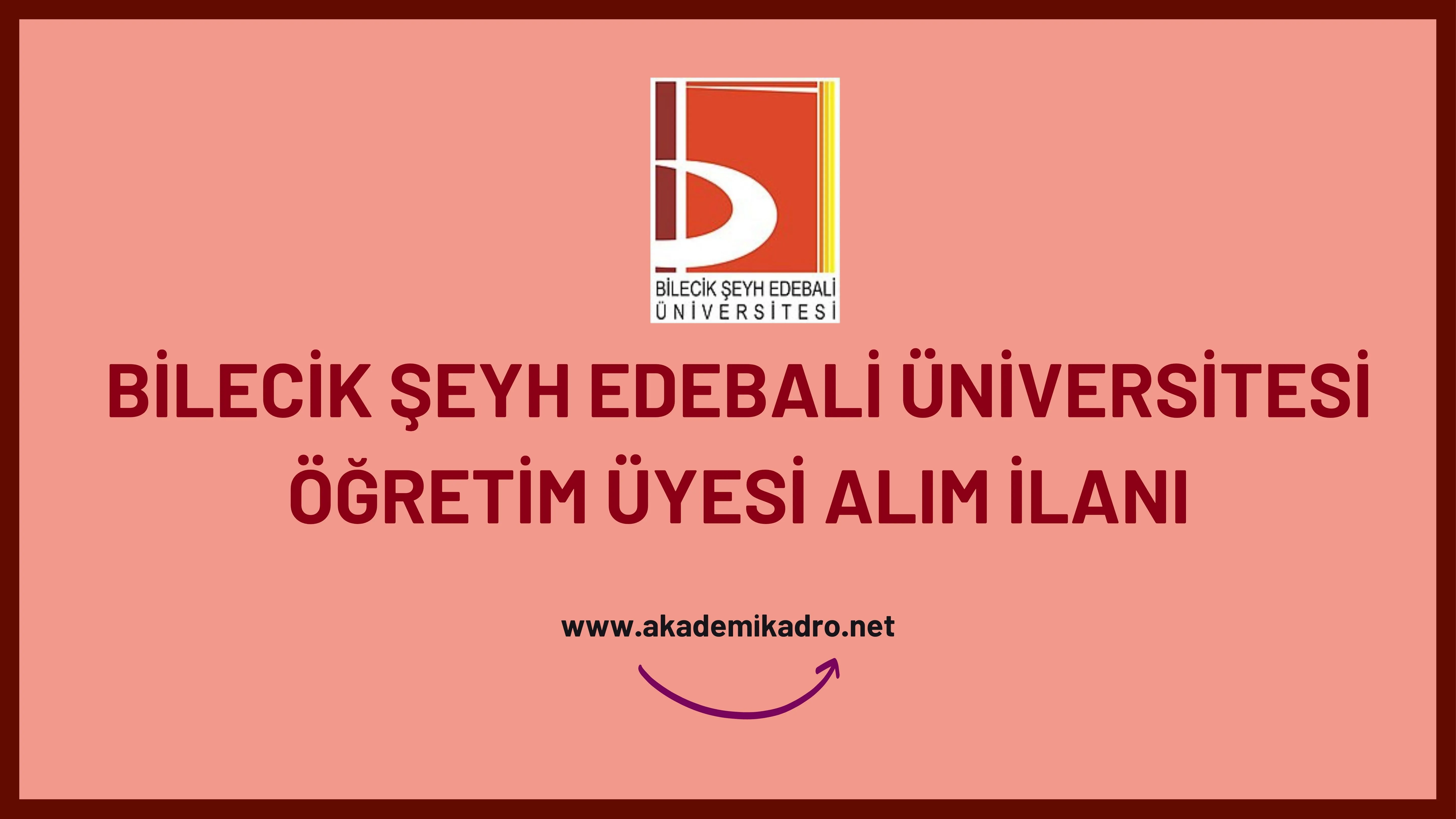 Bilecik Şeyh Edebali Üniversitesi  birçok alandan 34 Çğretim üyesi alacak. Son başvuru tarihi 11 Temmuz 2023.