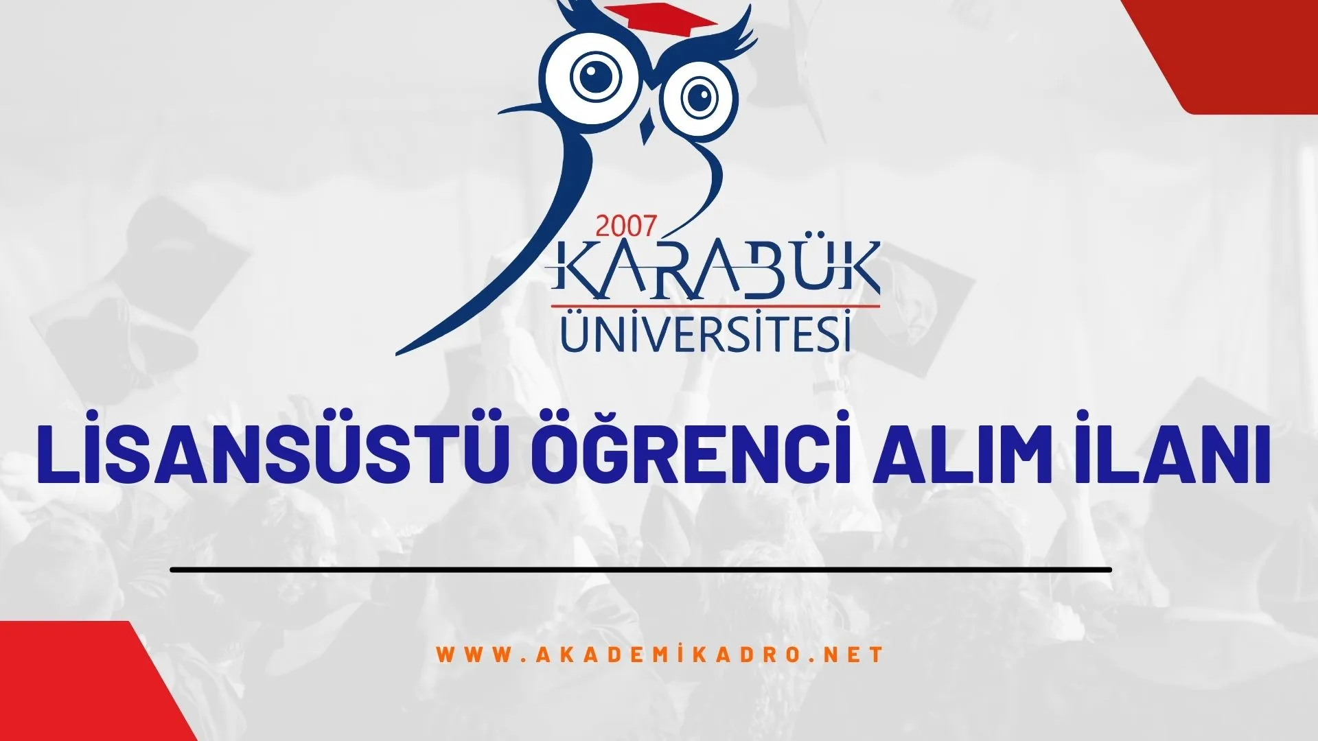 Karabük Üniversitesi 2023-2024 bahar döneminde lisansüstü programlara öğrenci alacaktır.