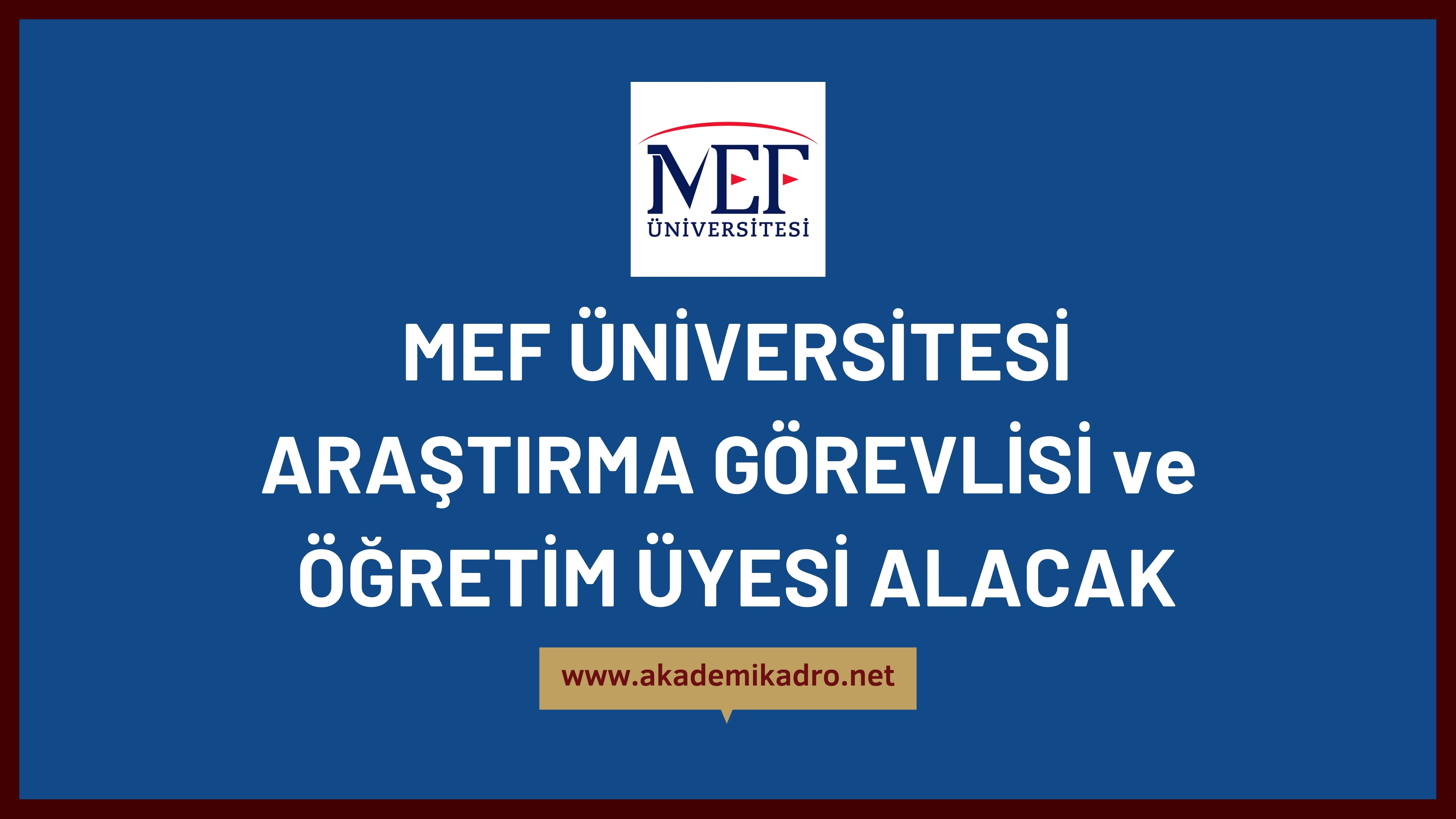 MEF Üniversitesi Araştırma görevlisi ve bir çok alandan öğretim üyesi olmak üzere 15 Öğretim elemanı alacak. Son başvuru tarihi 30 Aralık 2022.