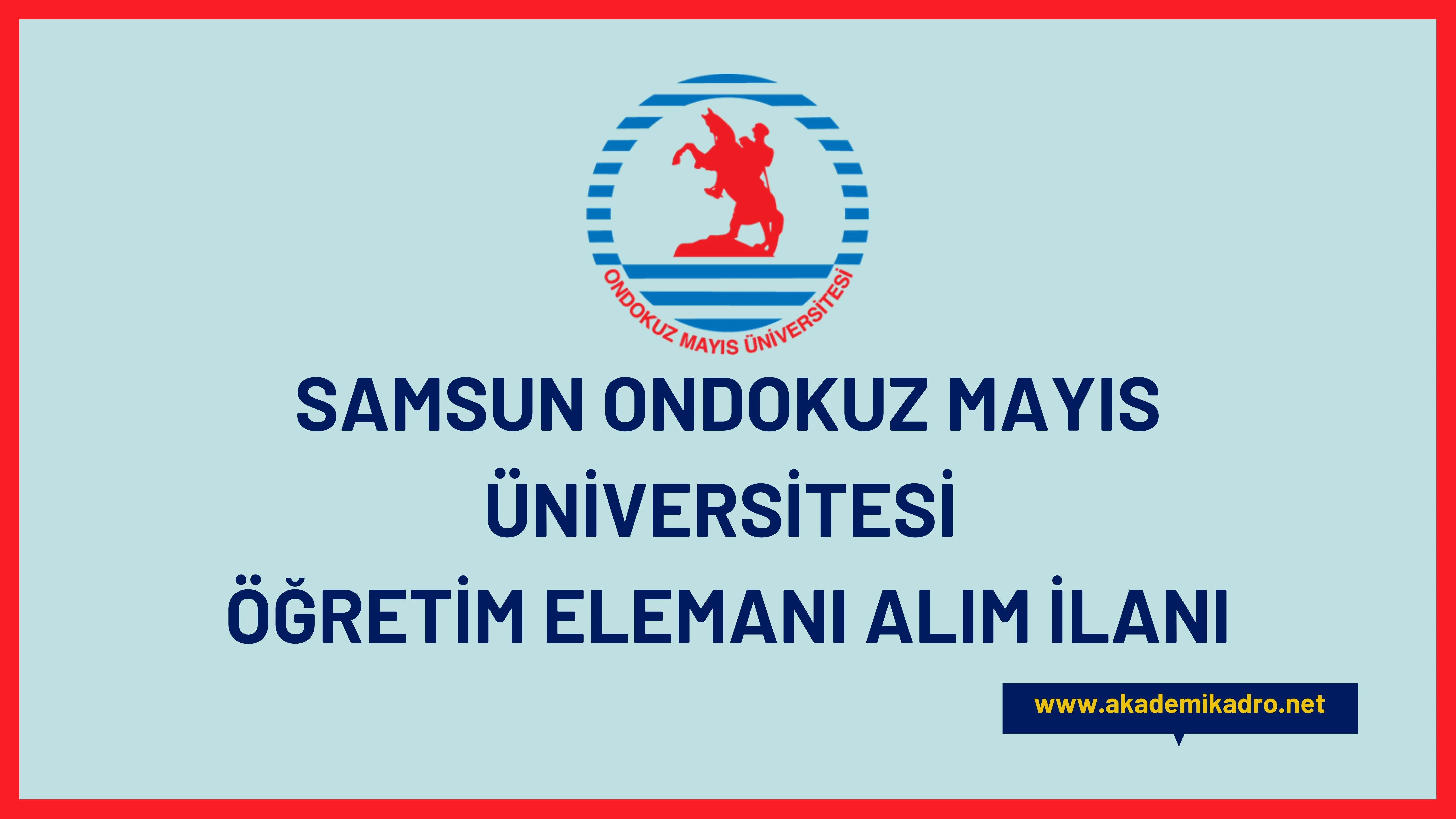 Ondokuz Mayıs Üniversitesi birçok alandan 33 öğretim üyesi alacak.