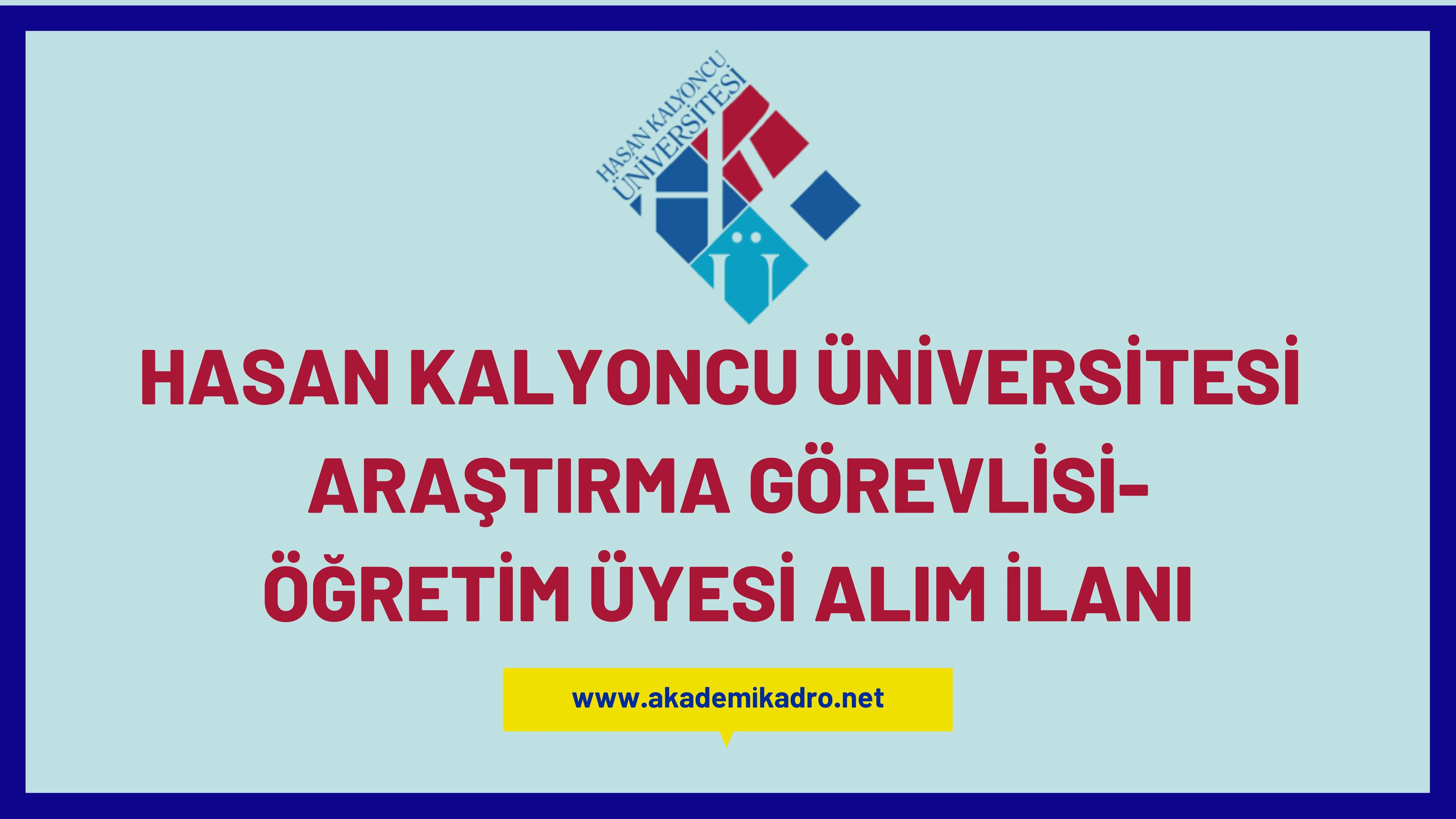 Hasan Kalyoncu Üniversitesi Araştırma görevlisi ve Öğretim üyesi olmak üzere 31 Öğretim elemanı alacak.