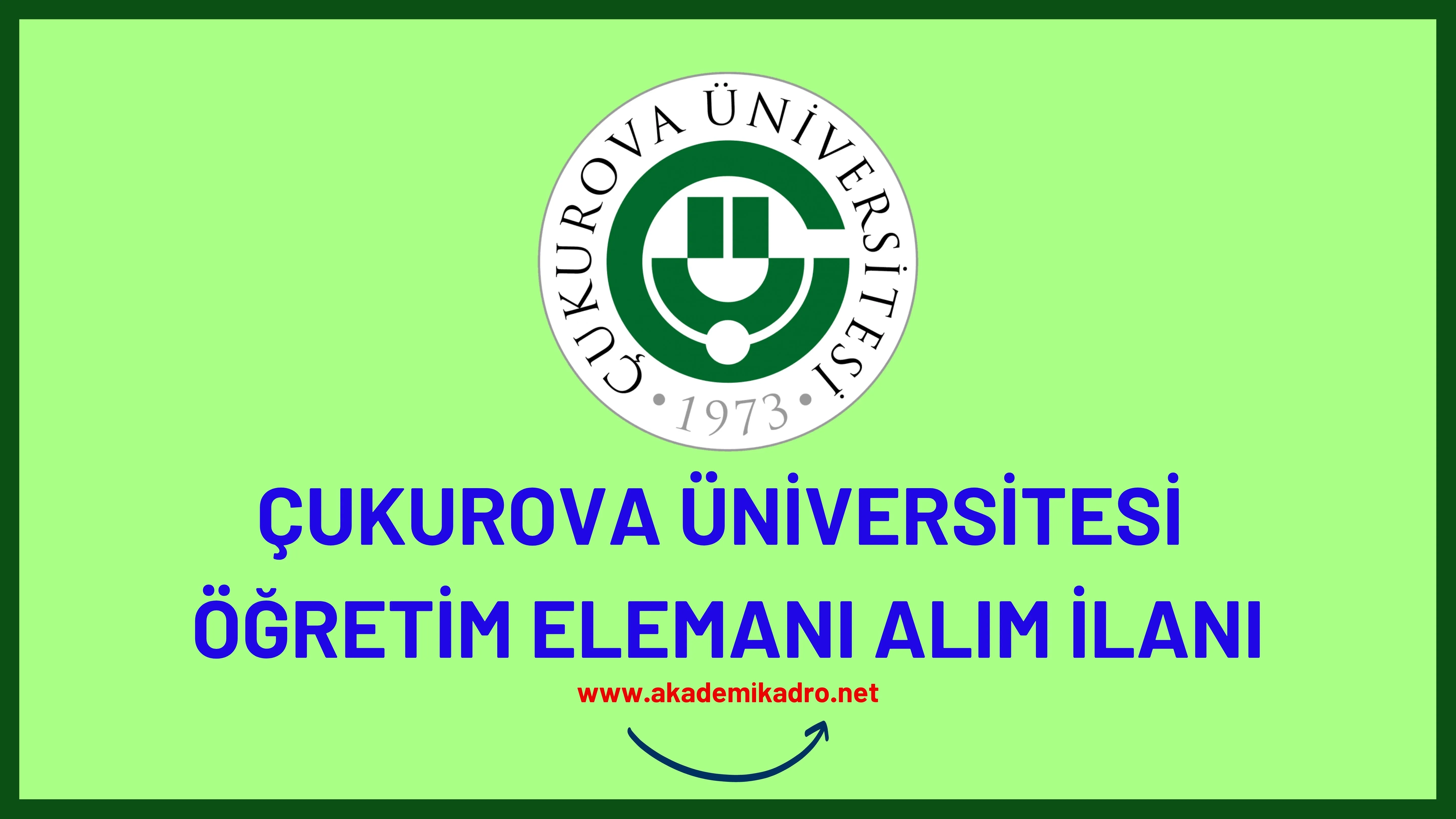 Çukurova Üniversitesi 13 Öğretim Görevlisi ve 22 Araştırma Görevlisi alacak.