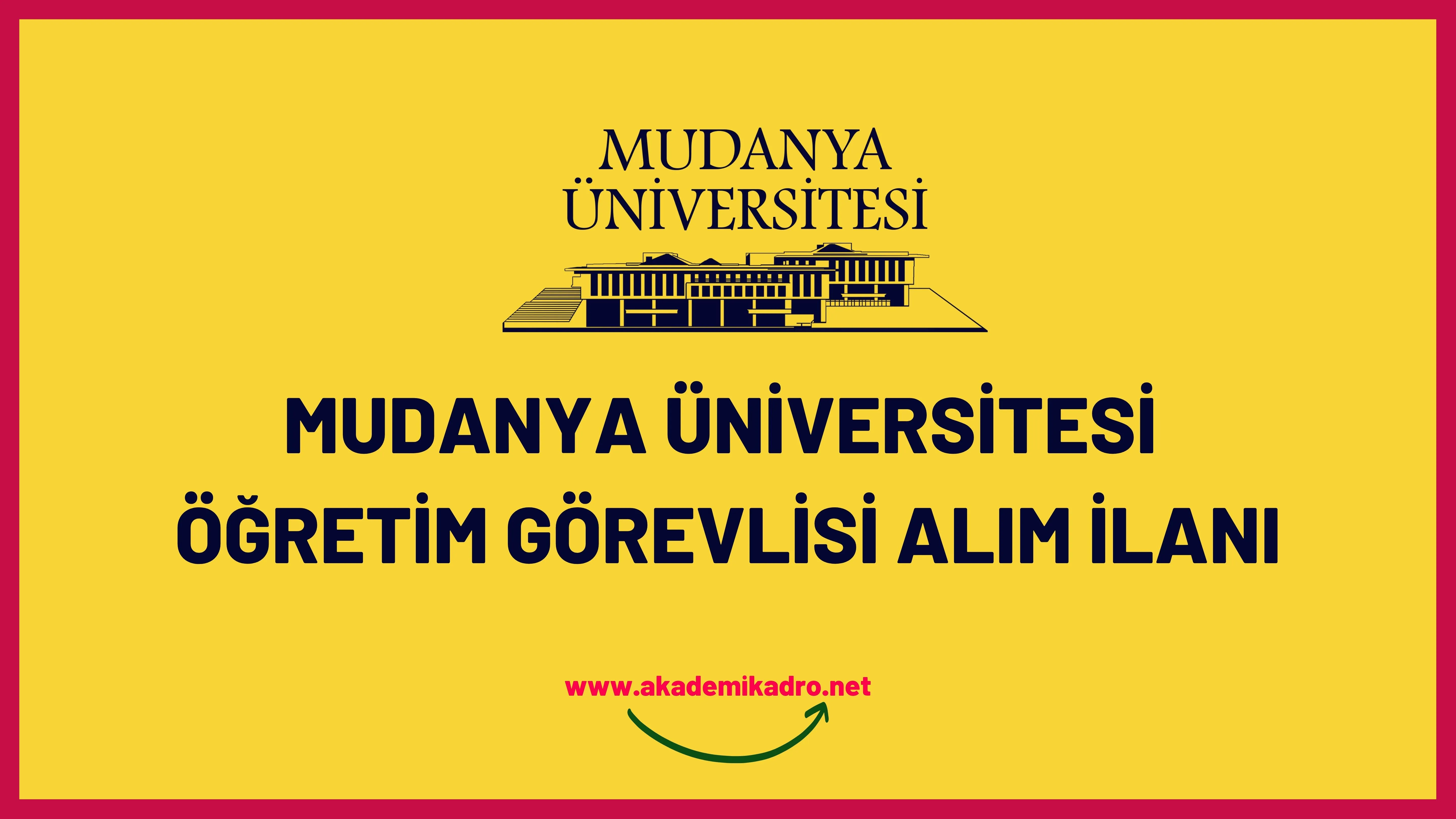 Mudanya Üniversitesi Öğretim görevlisi alacak. Son başvuru tarihi 23 Ocak 2023.