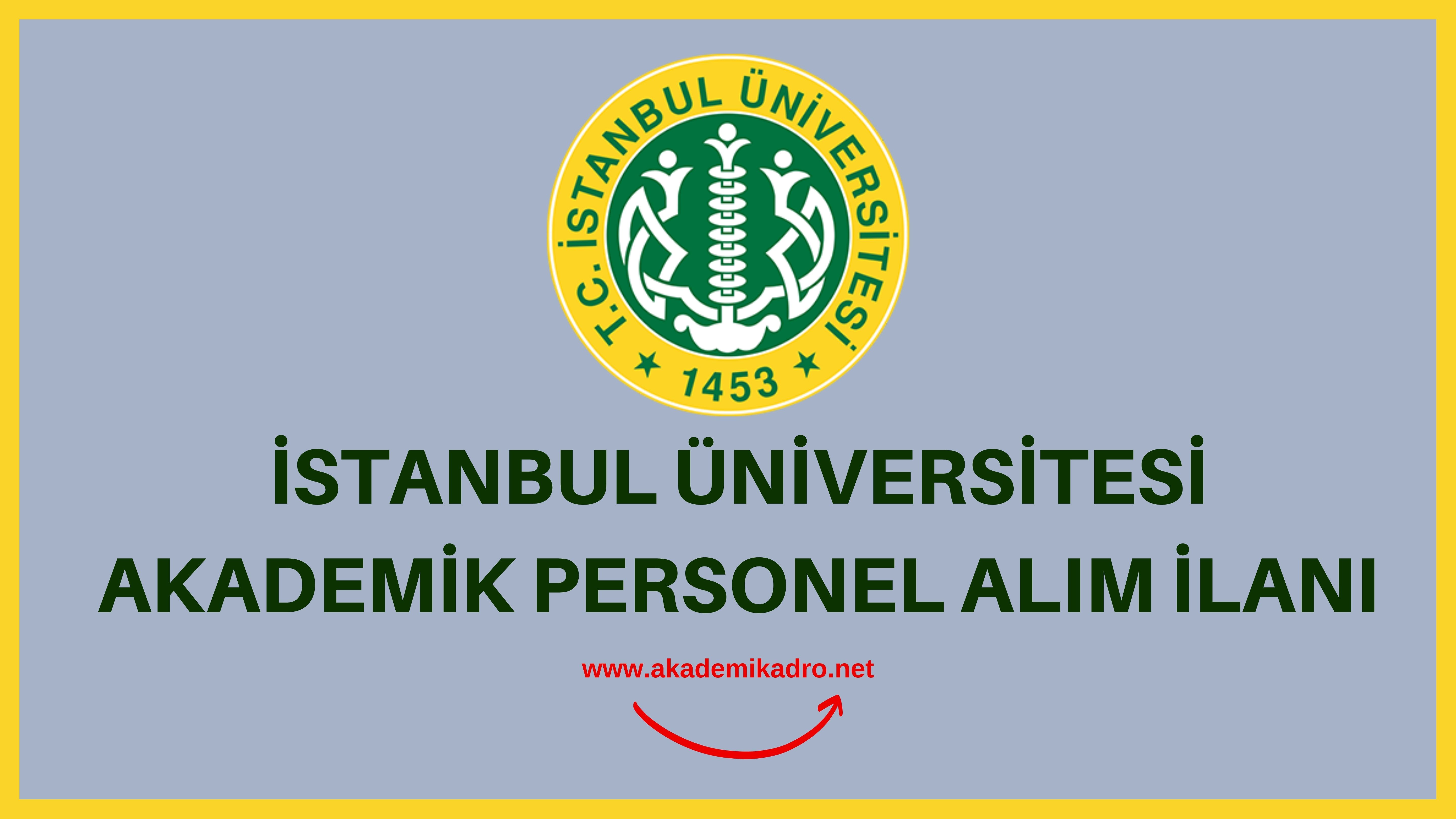 İstanbul Üniversitesi 65 Akademik Personel Alacak | Akademikadro.net