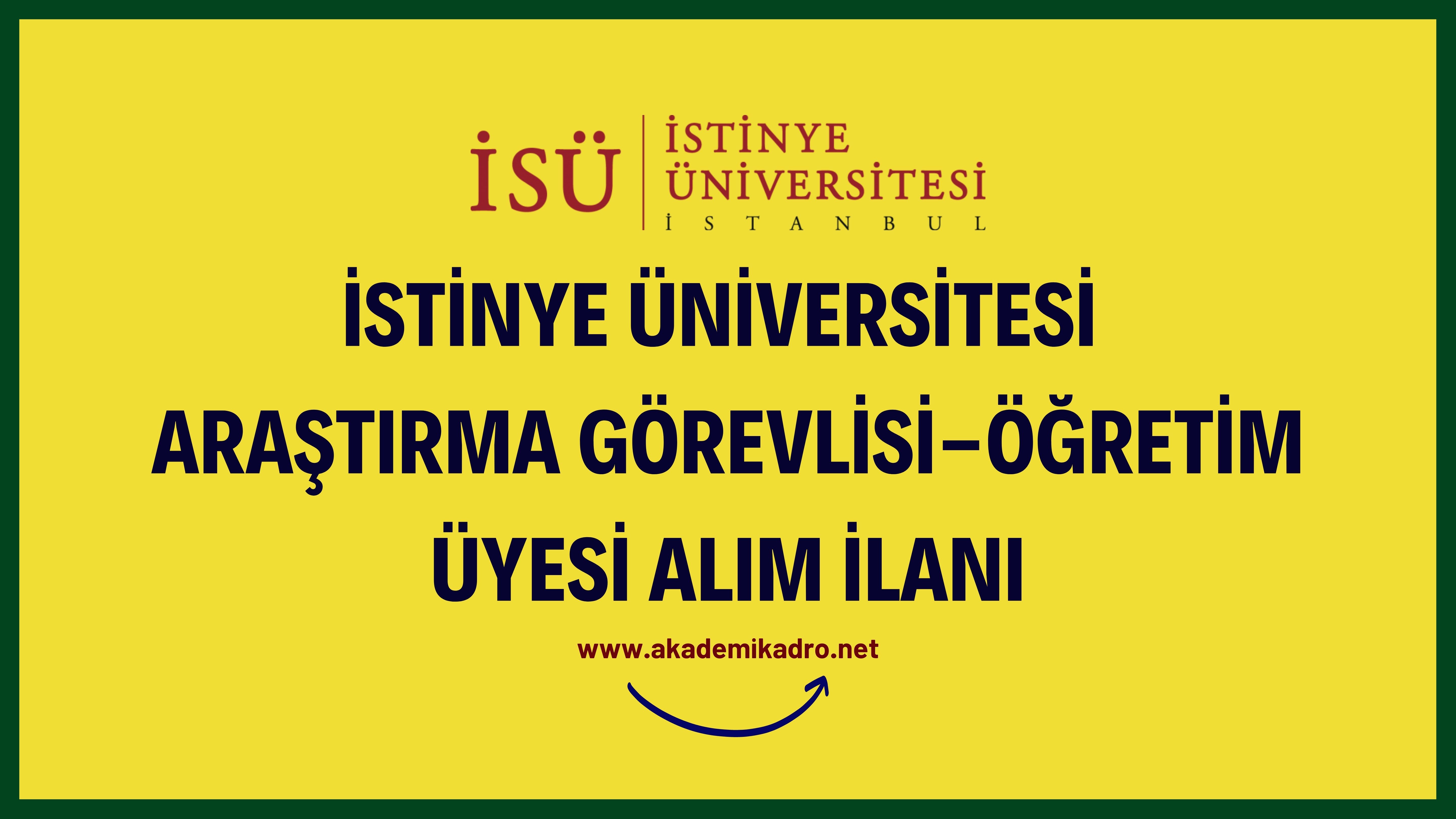 İstinye Üniversitesi Araştırma Görevlisi Ve Öğretim Üyesi Alacak 