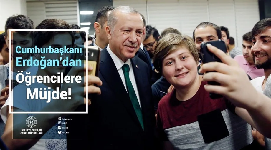 Kredi yurtlar Kurumundan burs ve kredi alan Öğrencilere Müjdeli haber Cumhurbaşkanı Erdoğan'dan geldi